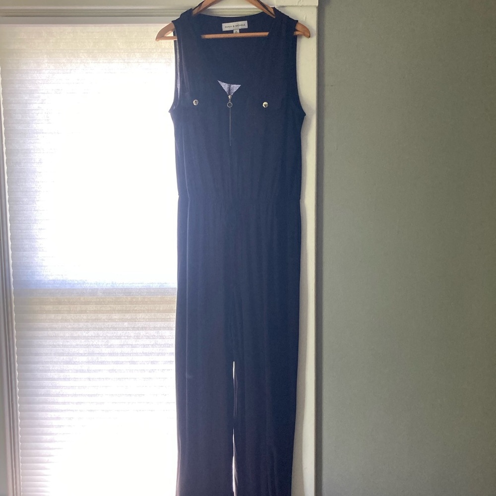 Emma & Michele black jumpsuit with gold accents